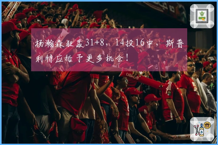 杨瀚森狂轰31+8，14投16中，斯普利特应给予更多机会！