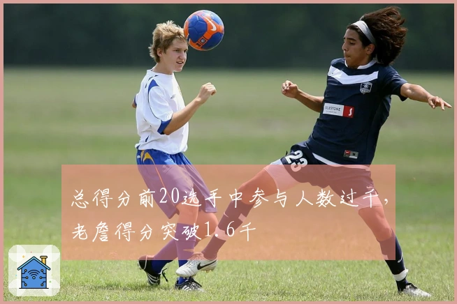 总得分前20选手中参与人数过千，老詹得分突破1.6千